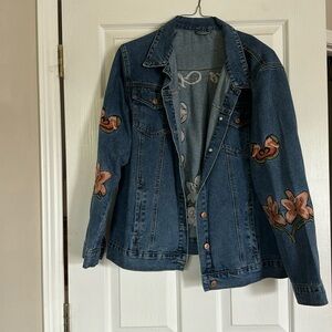 Denim jacket with embroidery